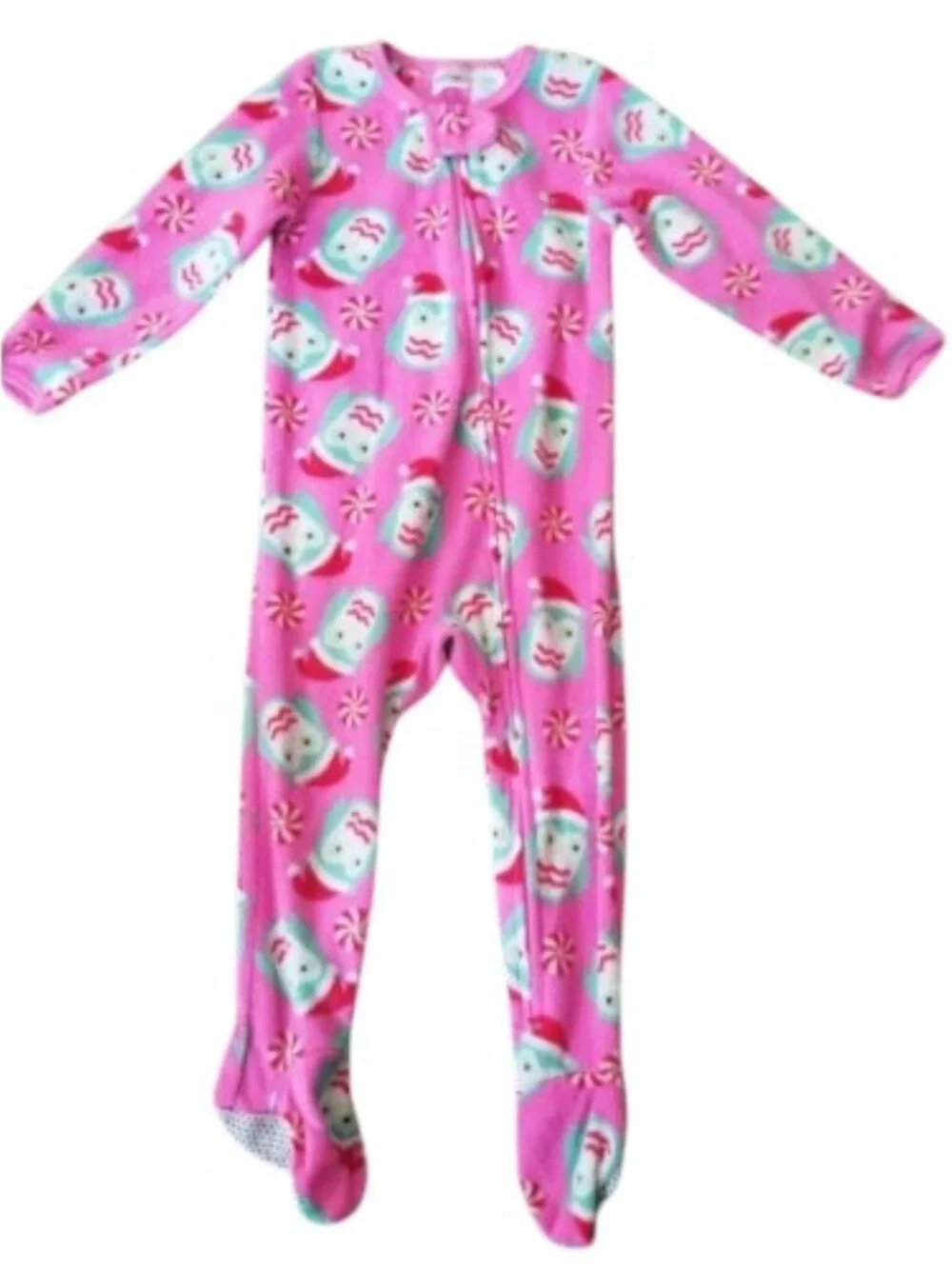 KIDGETS Pink Christmas Owl Print Fleece Blanket Sleeper Girls 24 months